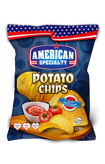 AMERICAN SPECIALITY POTATO CHIPS TOMATO KETCHUP